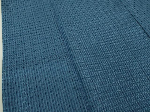 平和屋本店□極上 紬 花織 藍香房 天然藍染 逸品 DZAA6388kh5