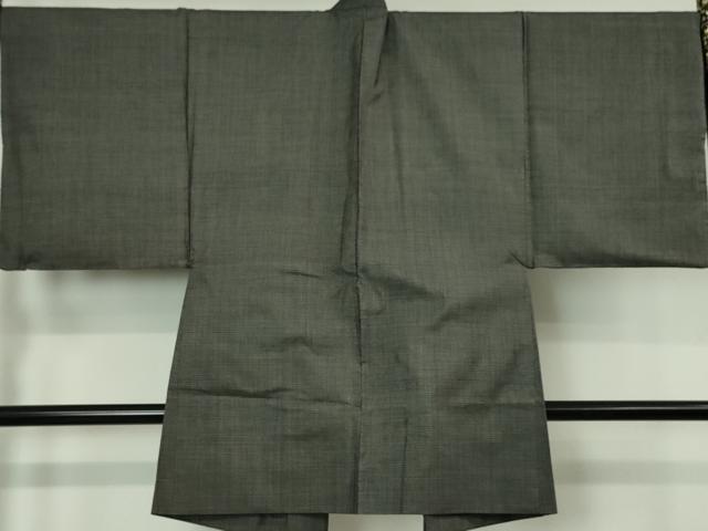 平和屋着物□極上 男性 天蚕雲龍紬 羽織セット 色無地 藍海松茶色