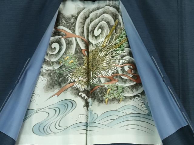 平和屋本店□極上 男性 紬 アンサンブル キングサイズ 長羽織・長襦袢