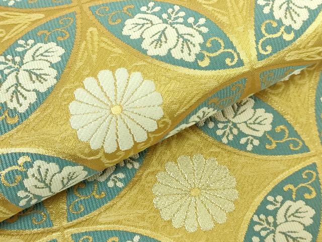 平和屋本店□極上 六通柄袋帯 唐織 七宝花文 金糸 逸品 DZAA6464kh5