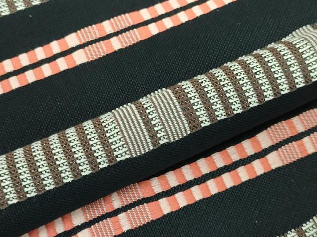 平和屋本店□極上 六通柄袋帯 吉野間道 黒地 逸品 DZAA6468kh5