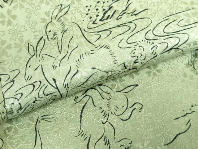 平和屋本店■上質な長襦袢　無双仕立て　鳥獣戯画　逸品　DZAA6477kh5 平和屋本店□上質な長襦袢 無双仕立て 鳥獣戯画 逸品 DZAA6477kh5