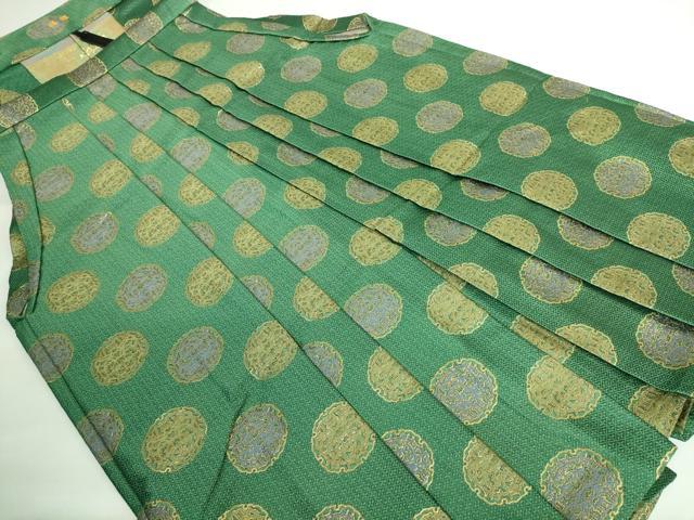 平和屋本店■極上　男性　馬乗り袴　舞台衣装　雪輪向かい鳥　金糸　洗える着物　DZAA6493kh5