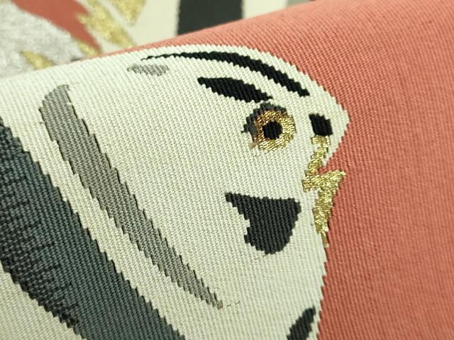 平和屋本店□極上 セミアンティーク 爪掻き本綴れ 八寸名古屋帯 エンゼル・