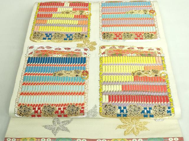 平和屋本店■極上　太鼓柄　本袋帯　龍村平蔵柄　威毛錦　金銀糸　逸品　DZAA6504kh5