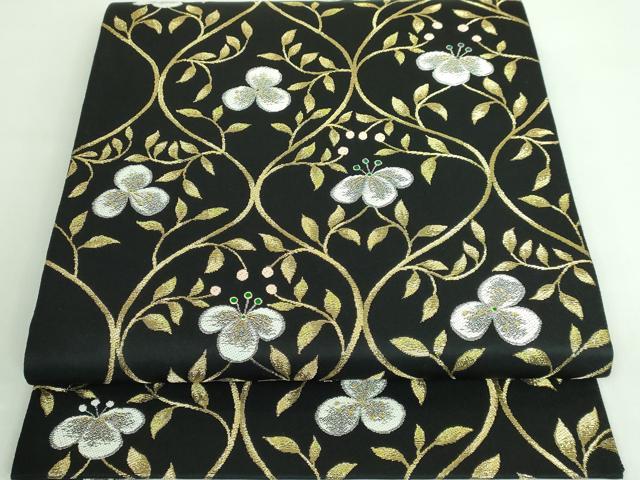 平和屋本店□極上 西陣 じゅらく謹製 六通柄袋帯 玉蟲貴人 立涌