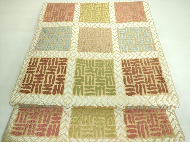 平和屋本店■極上　西陣　川島織物　六通柄　本袋帯　唐織　変わり縞　金糸　逸品　DZAA6548kh5