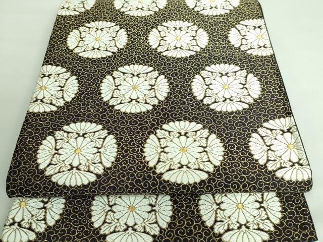 平和屋本店■極上　西陣　河合美術織物謹製　六通柄袋帯　唐織　菊唐草　金糸　逸品　DZAA6549kh5