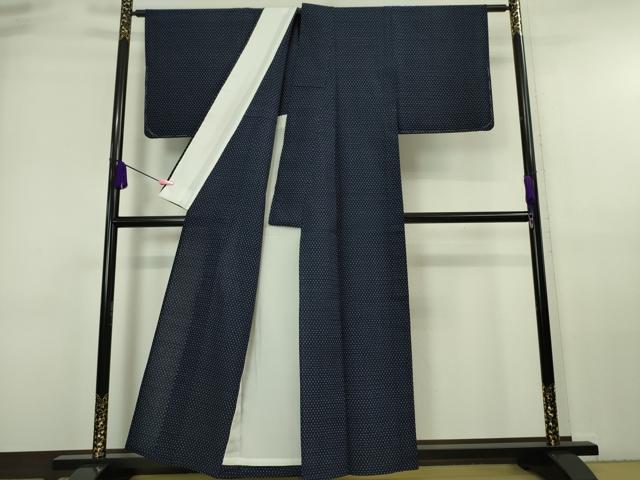 平和屋本店■希少　山藍　山村省二　久留米絣　単衣　綿　本藍　草木染　リーフレット・たとう紙付き　逸品　未使用　DZAA6557kh5