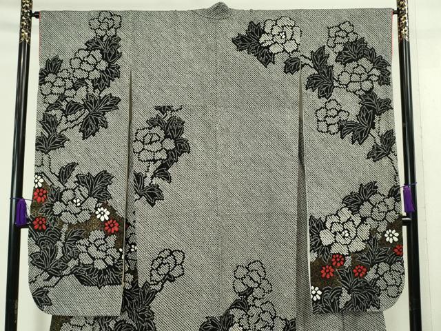 平和屋本店□極上 振袖 絞り 草花文 金彩 やまと誂製 逸品 DZAA6559kh5