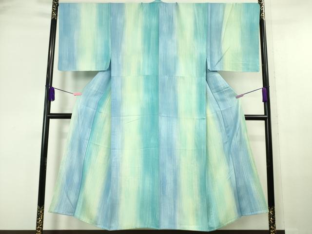 平和屋本店■極上　男性　小紋　単衣　間道　暈し染め　反端付き　逸品　未使用　DZAA6575kh5