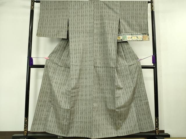 平和屋着物□極上 本場結城紬 重要無形文化財 100亀甲 霞風景文 逸品