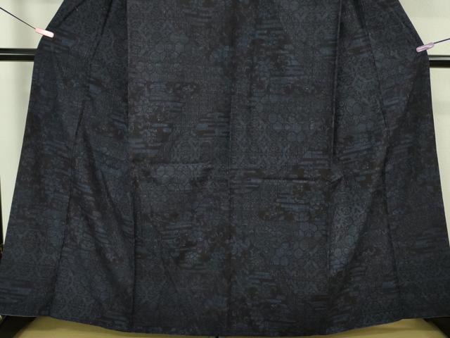 平和屋本店□極上 本場結城紬 重要無形文化財 100亀甲 名物裂花