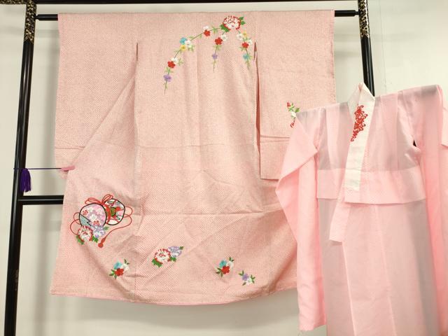 平和屋本店□極上 七五三 女の子 7歳 祝着・襦袢(半衿刺繍)セット 総