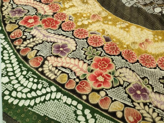 平和屋本店■極上　振袖　絞り　草花文　金彩　逸品　DZAA6611kh5 平和屋本店□極上 振袖 絞り 草花文 金彩 逸品 DZAA6611kh5