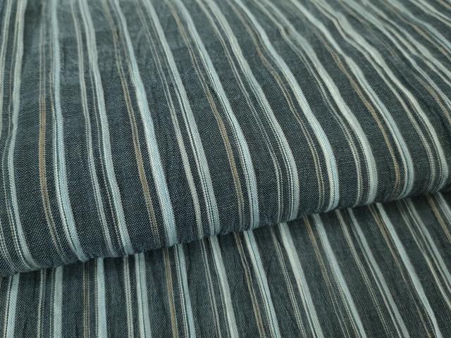 平和屋本店■極上　男性　夏物　本場小千谷ちぢみ　縞　麻　反端付き　逸品　DZAA6621kh5 平和屋本店□極上 男性 夏物 本場小千谷ちぢみ 縞 麻 反端付き 逸品