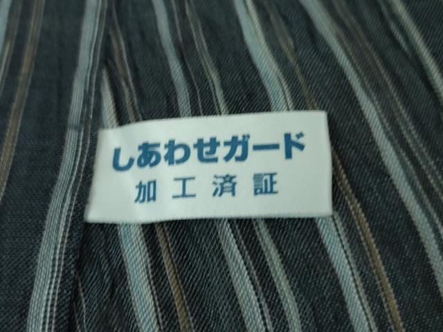 平和屋本店□極上 男性 夏物 本場小千谷ちぢみ 縞 麻 反端付き 逸品