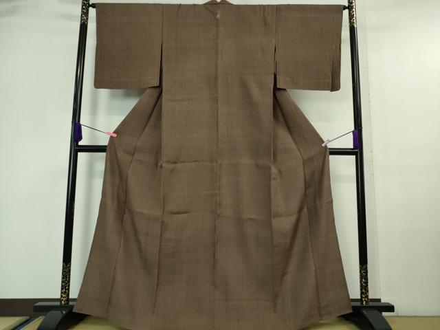 平和屋本店■極上　夏物　Maru　Factory　丸山正　紗紬　色無地　茶褐色　逸品　DZAA6623kh5 平和屋本店□極上 夏物 Maru Factory 丸山正 紗紬 色無地 茶褐色 逸品