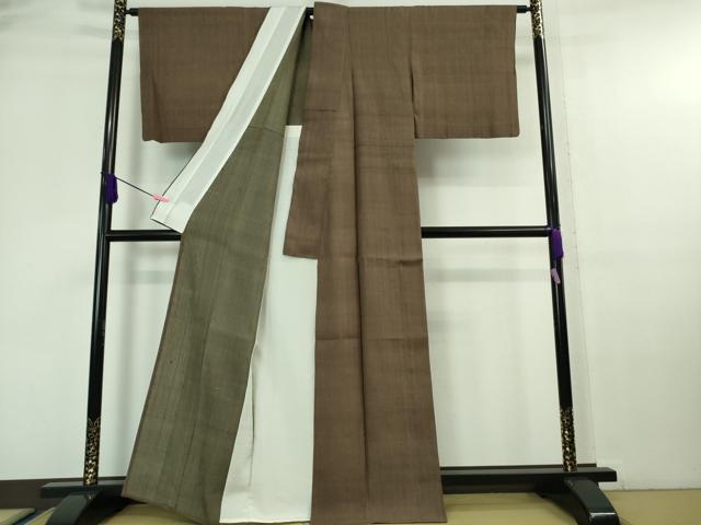 平和屋本店□極上 夏物 Maru Factory 丸山正 紗紬 色無地 茶褐色 逸品