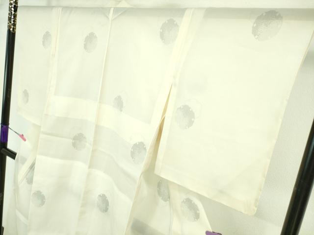 平和屋本店□極上 夏物 本場大島紬 夏大島 7マルキ 雪輪重ね 象牙色