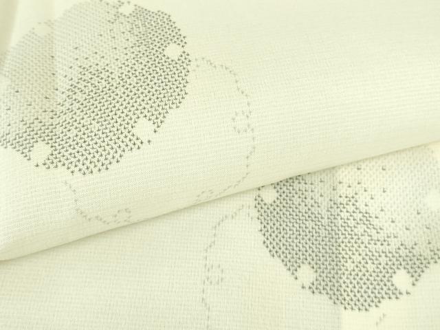 平和屋本店□極上 夏物 本場大島紬 夏大島 7マルキ 雪輪重ね 象牙色