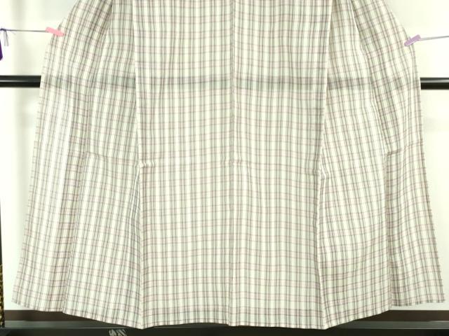 平和屋本店□極上 夏物 本場小千谷ちぢみ 格子 麻 逸品 DZAA6625kh5