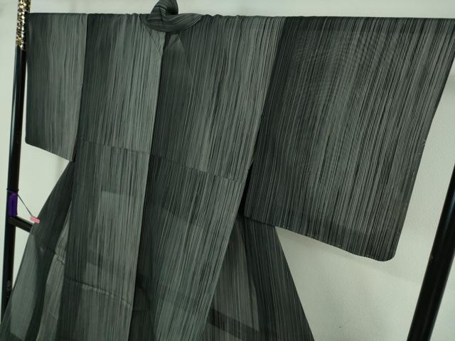 平和屋本店□極上 夏物 本塩沢 夏塩沢 やまだ織 縞 曽根マツエ作