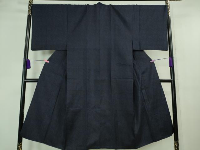 平和屋本店■極上　男性　小紋　花唐草文　黒地　逸品　DZAA6632kh5