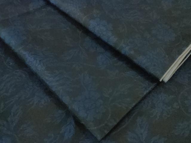 平和屋本店□極上 男性 小紋 花唐草文 黒地 逸品 DZAA6632kh5