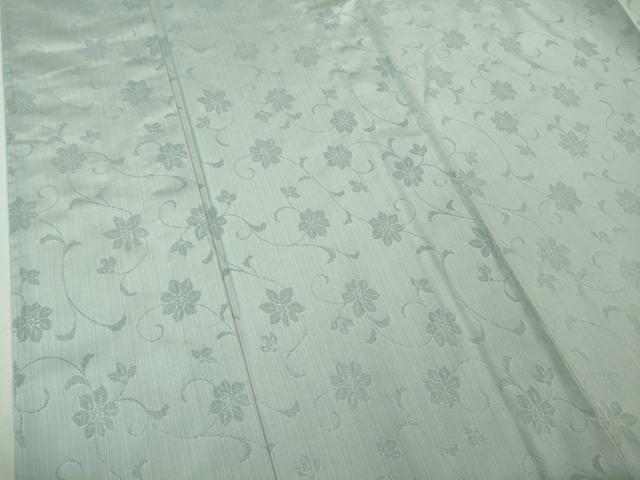 平和屋本店□極上 夏物 色無地 もじり織 花唐草紋紗 藍白色 やまと誂製