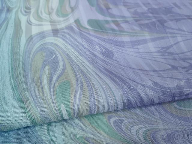 平和屋本店□極上 長羽織 スリーシーズン 春夏秋 塵除け 紗 墨流し