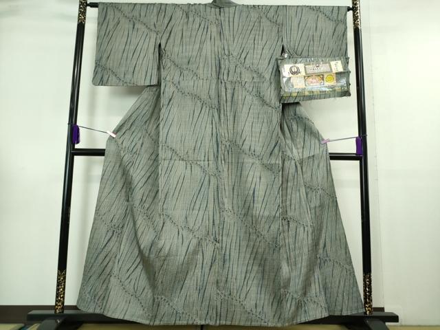 平和屋本店■極上　名門　藤娘きぬたや・総絞り　竜巻絞り　本場縞大島紬　単衣　武島織物謹製　証紙付き　逸品　DZAA6673kh5 平和屋本店□極上 名門 藤娘きぬたや・総絞り 竜巻絞り 本場