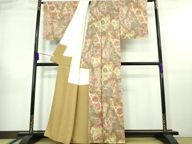 平和屋着物□極上 前田仁仙 仁仙更紗 小紋 更紗鳥獣間道