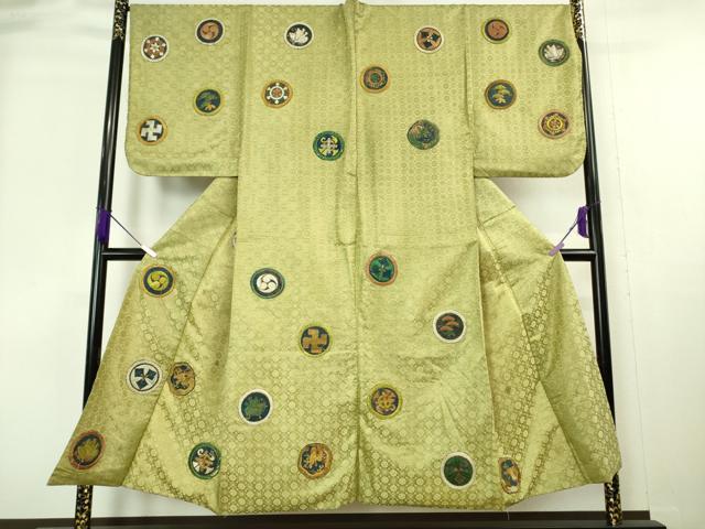 平和屋本店■極上　男性　アンティーク　大正ロマン　訪問着　駒刺繍　龍　吉祥丸文　金糸　逸品　DZAA6686kh5
