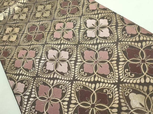 平和屋本店□極上 洛風林 工芸帯地 太鼓柄袋帯 花菱文 金糸