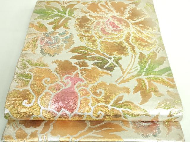 平和屋本店■最高級　龍村平蔵製　六通柄　本袋帯　松嶋牡丹錦　金銀糸　逸品　DZAA6719kh5