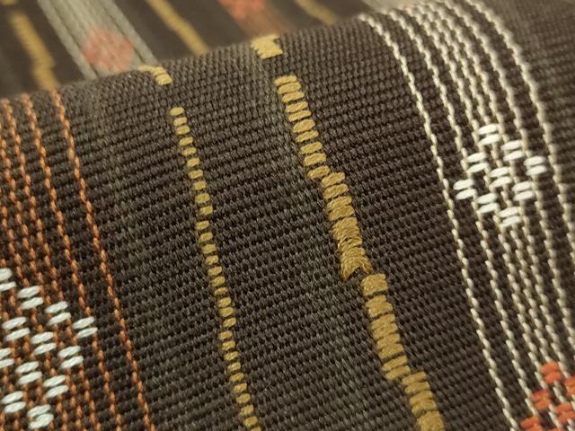 平和屋着物■極上　夏物　八寸名古屋帯　刺繍　紬地　兎　逸品　DZAA6730kh5 平和屋着物□極上 夏物 八寸名古屋帯 刺繍 紬地 兎 逸品 DZAA6730kh5の