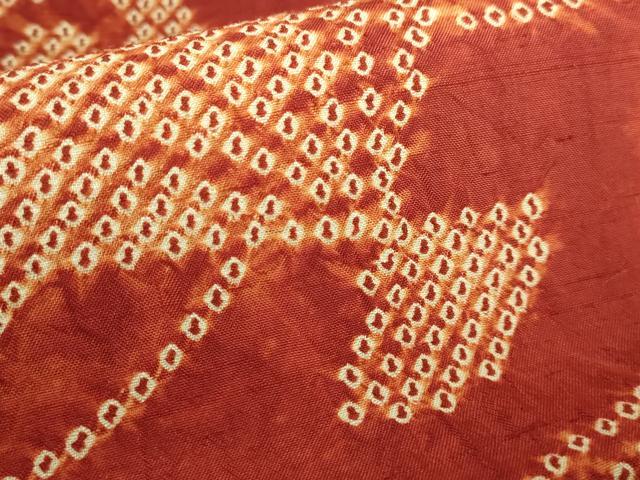 平和屋着物□極上 岩手の匠 草紫堂 南部絞り 茜染 九