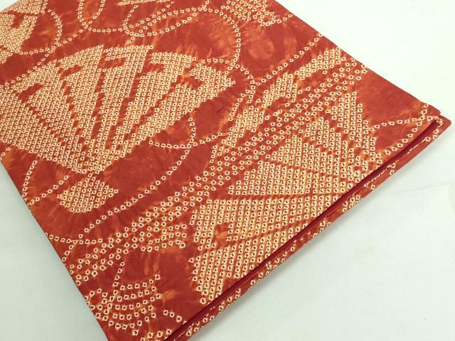 平和屋着物□極上 岩手の匠 草紫堂 南部絞り 茜染 九