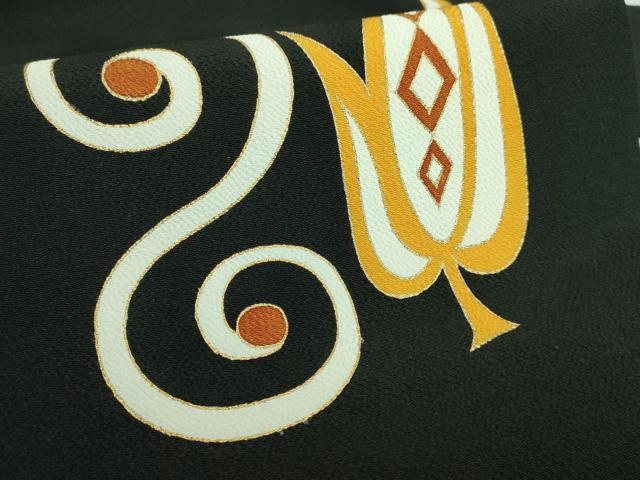 平和屋本店■極上　銀座　志ま亀　九寸名古屋帯　黒地　金彩　鬼しぼ縮緬　逸品　DZAA6745kh5 平和屋本店□極上 銀座 志ま亀 九寸名古屋帯 黒地 金彩 鬼