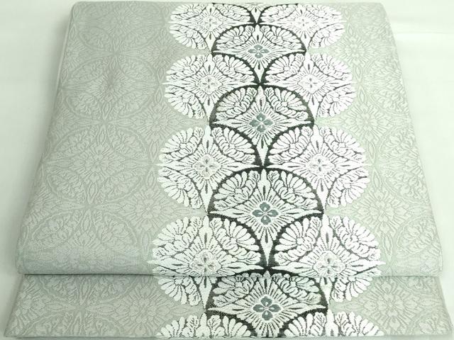 平和屋着物■極上　六通柄袋帯　唐織　花菱文　銀糸　逸品　DZAA6770kh5