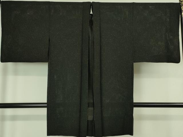 平和屋着物■極上　長羽織　スリーシーズン　春夏秋　塵除け　黒地　銀通し地　反端付き　逸品　DZAA6806kh5