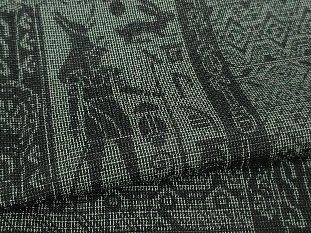 平和屋着物□極上 本塩沢 訪問着 単衣 古代人物壁画文様 逸品