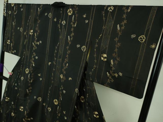 平和屋本店■極上　中国三大刺繍　スワトウ刺繍　汕頭刺繍　本場大島紬　刺し子　総刺繍　花丸文　やまと金ラベル　逸品　DZAA6867kh5 平和屋本店□極上 中国三大刺繍 スワトウ刺繍 汕頭刺繍 本場大島紬 刺し子