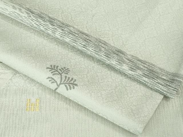 平和屋着物■希少 西陣織 天平初年創始の京の老舗 洛陽織物 訪問着 お召地 縫取プラチナ箔 松葉 銀糸 反端付き 逸品 未使用 DZAA6881kh5