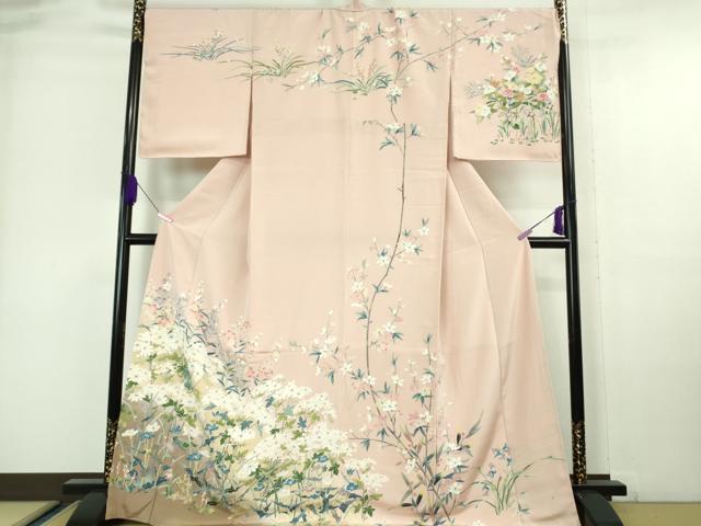 平和屋着物○皇室献上作家 北出与三郎 訪問着 草葉地紋 暈