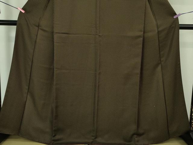 平和屋着物□極上 お召 赤墨色×菜種油色 逸品 DZAA6902kh5