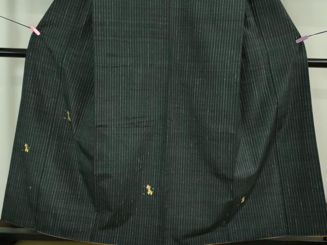 平和屋着物■極上　訪問着　紬地　刺繍　麒麟　キリン　逸品　DZAA6910kh5