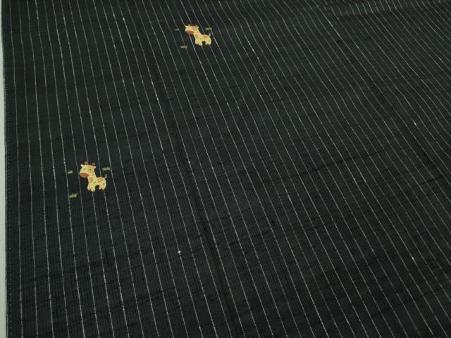 平和屋着物■極上　訪問着　紬地　刺繍　麒麟　キリン　逸品　DZAA6910kh5