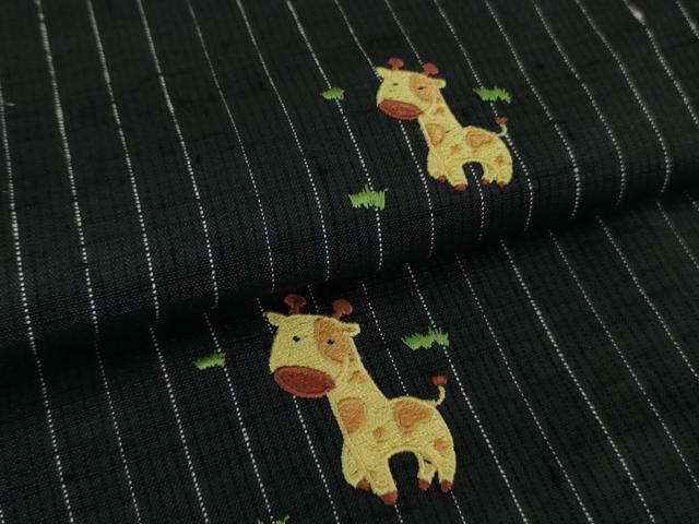 平和屋着物■極上　訪問着　紬地　刺繍　麒麟　キリン　逸品　DZAA6910kh5